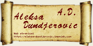 Aleksa Dunđerović vizit kartica